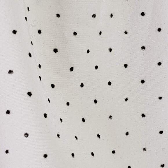 Talbots Blouse Women's Plus 2X Cream Black Polka Dot Semi Sheer LS Top Church - Picture 5 of 8